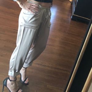 Bcbg satin cargo pants